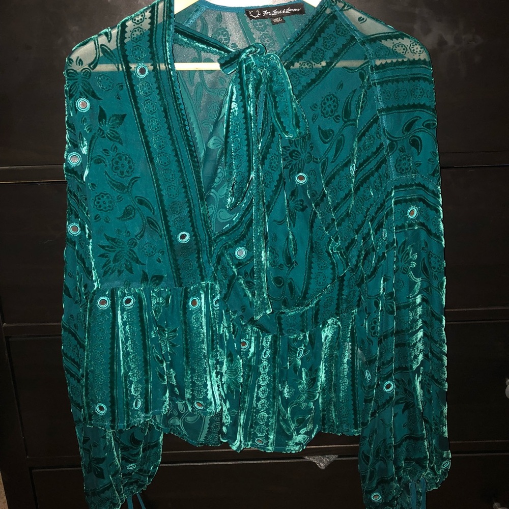 For love and lemons velvet blouse